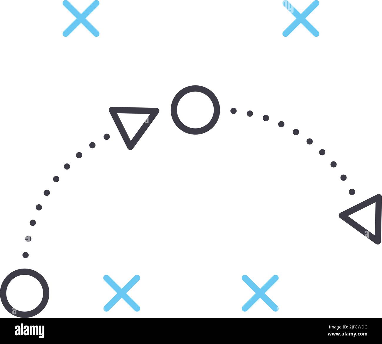 icône de ligne de tactique et de stratégie, symbole de contour, illustration vectorielle, signe de concept Illustration de Vecteur