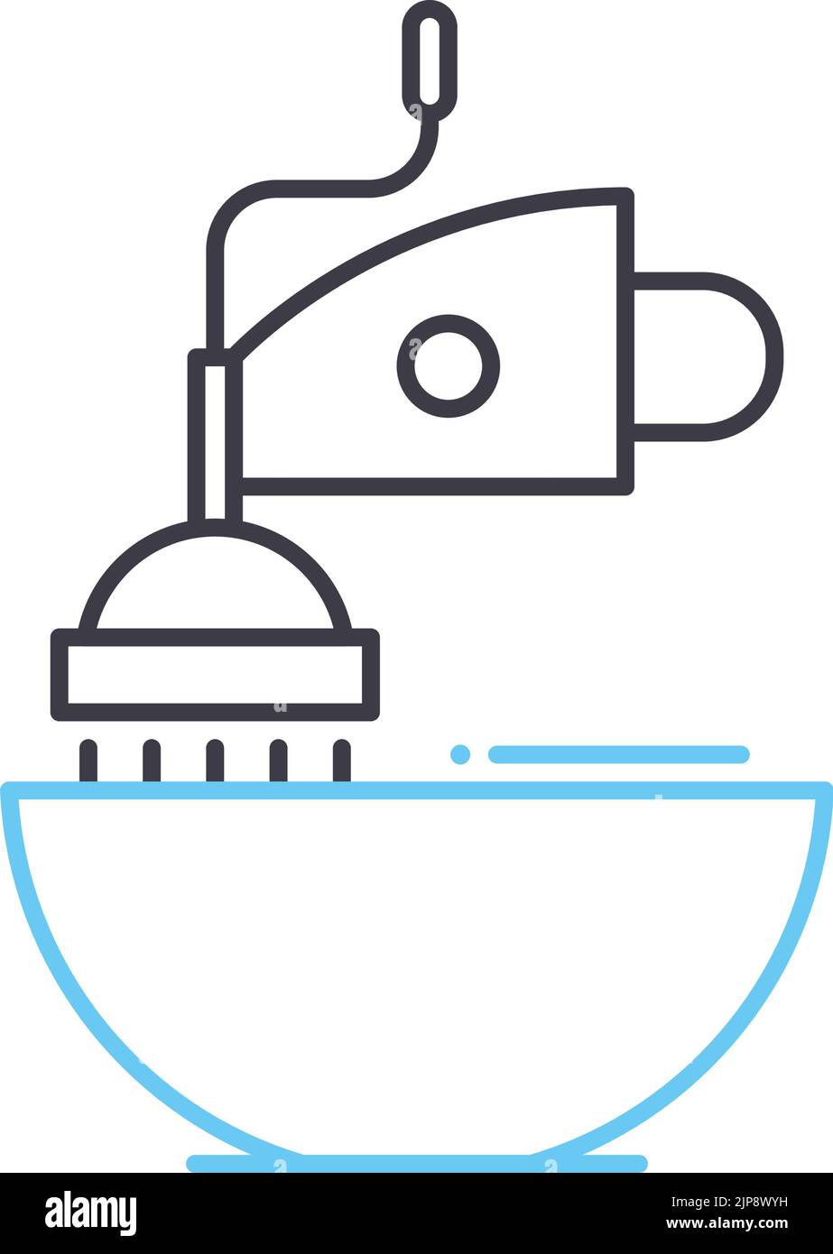 icône de ligne de trancheuse en spirale, symbole de contour, illustration vectorielle, signe de concept Illustration de Vecteur