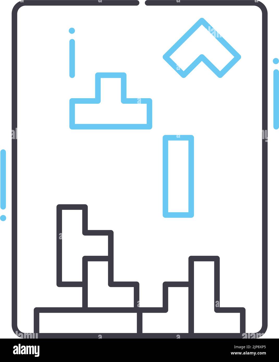 icône de ligne de puzzle, symbole de contour, illustration vectorielle, signe de concept Illustration de Vecteur