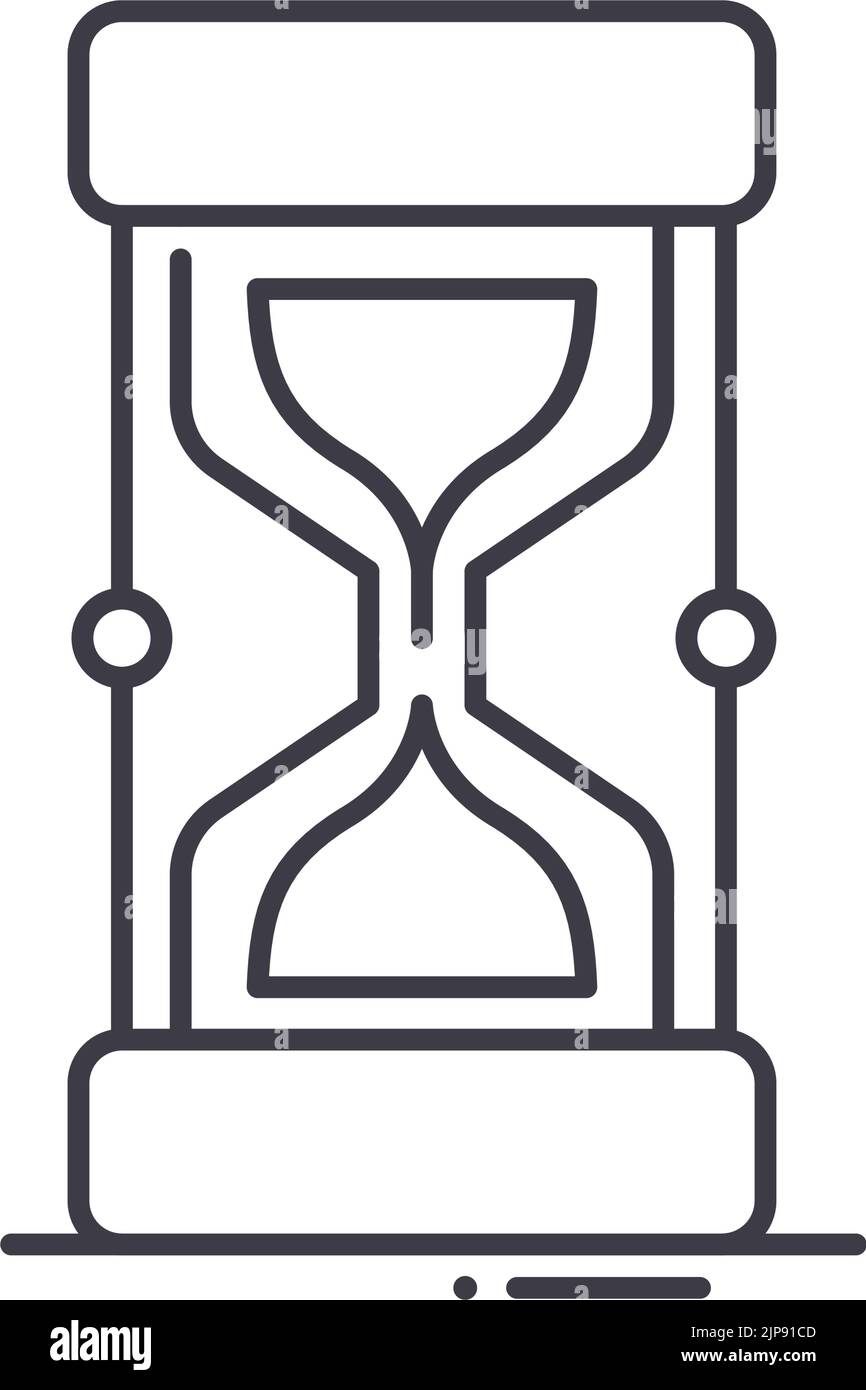 icône de ligne d'horloge de sable, symbole de contour, illustration vectorielle, signe de concept Illustration de Vecteur