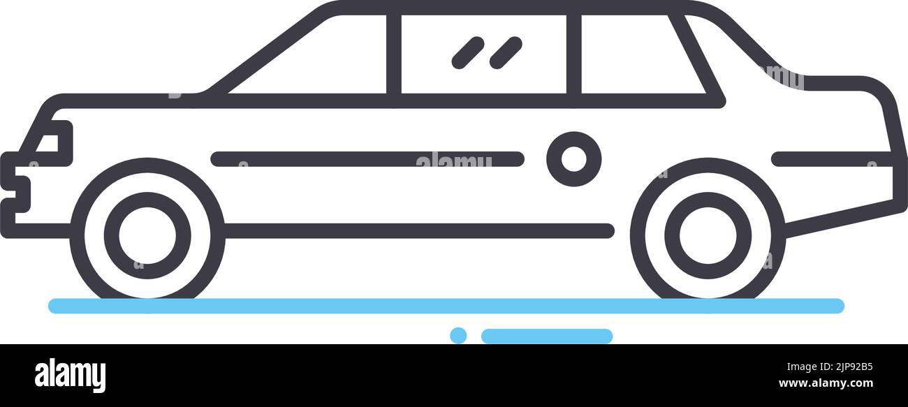 icône de ligne de voiture présidentielle, symbole de contour, illustration vectorielle, signe de concept Illustration de Vecteur