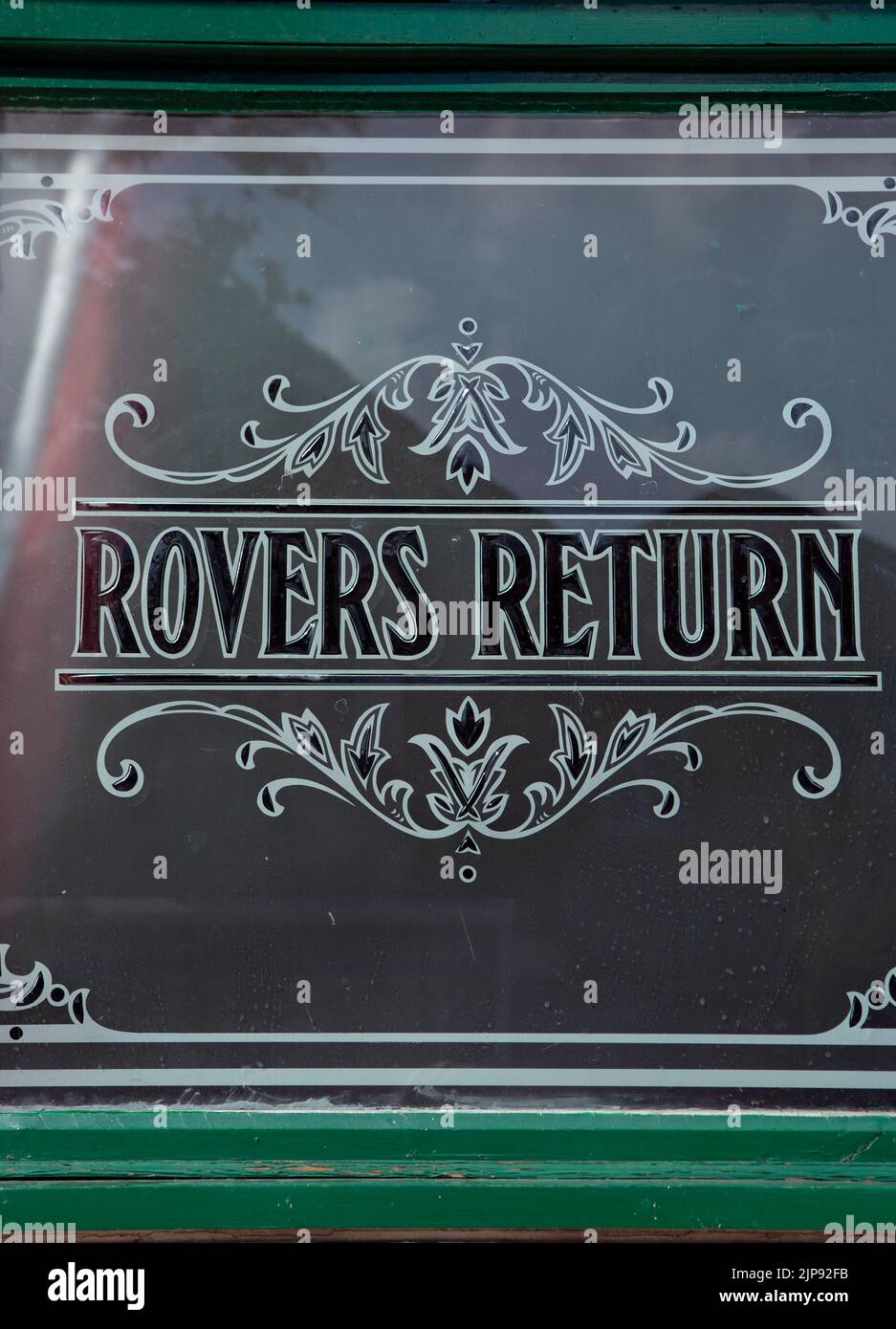 The Rovers Return Inn sur l'ensemble ITV de Coronation Street, à Manchester. Banque D'Images