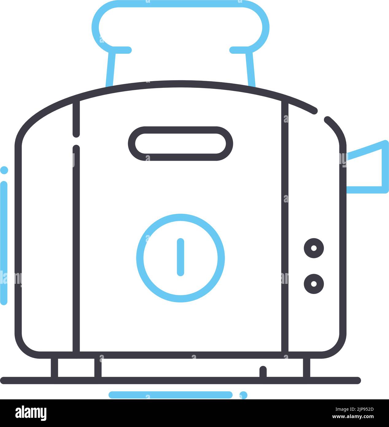 icône de ligne de grille-pain de cuisine, symbole de contour, illustration vectorielle, signe de concept Illustration de Vecteur