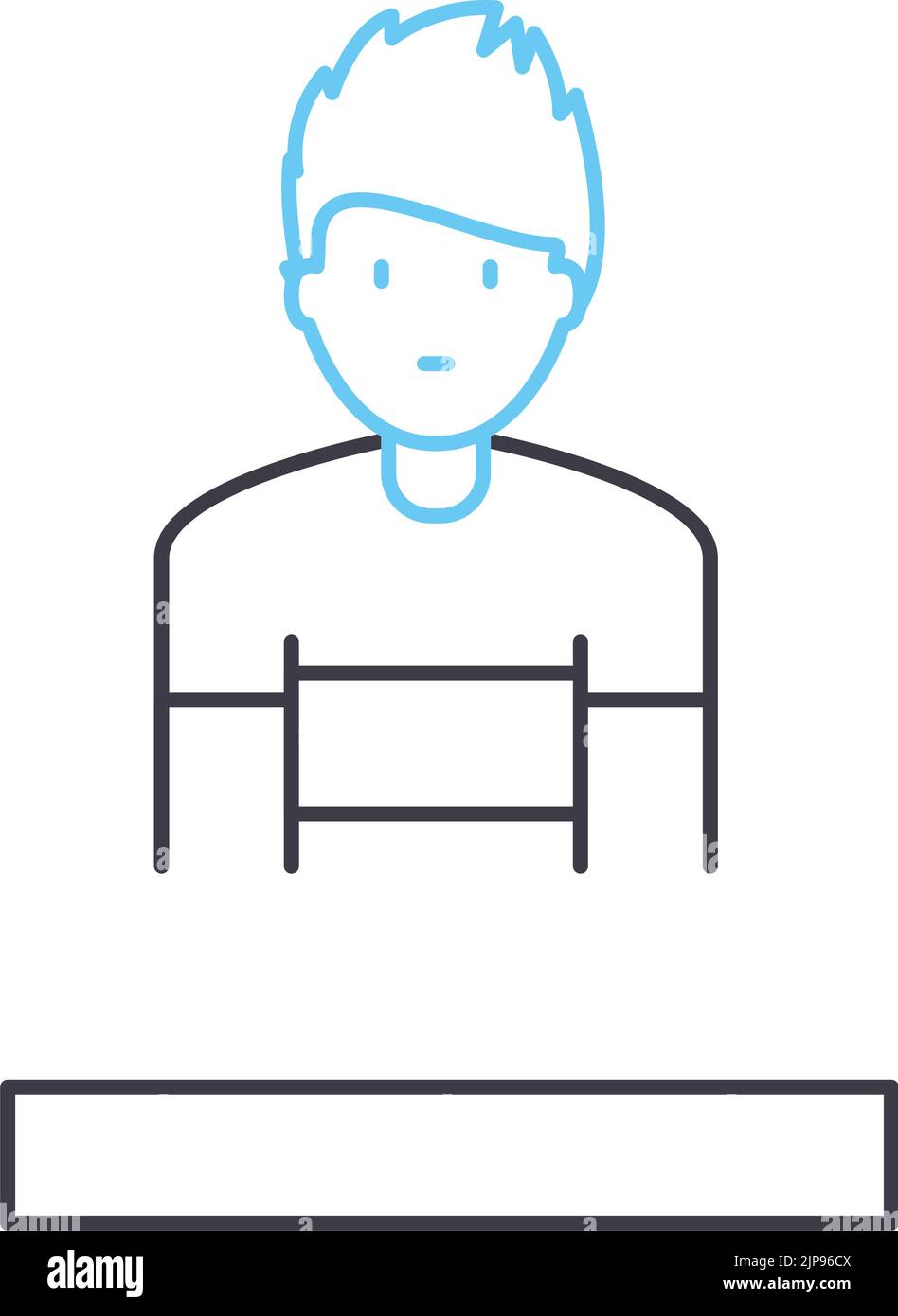 icône de ligne d'avatar sportsman, symbole de contour, illustration vectorielle, signe de concept Illustration de Vecteur