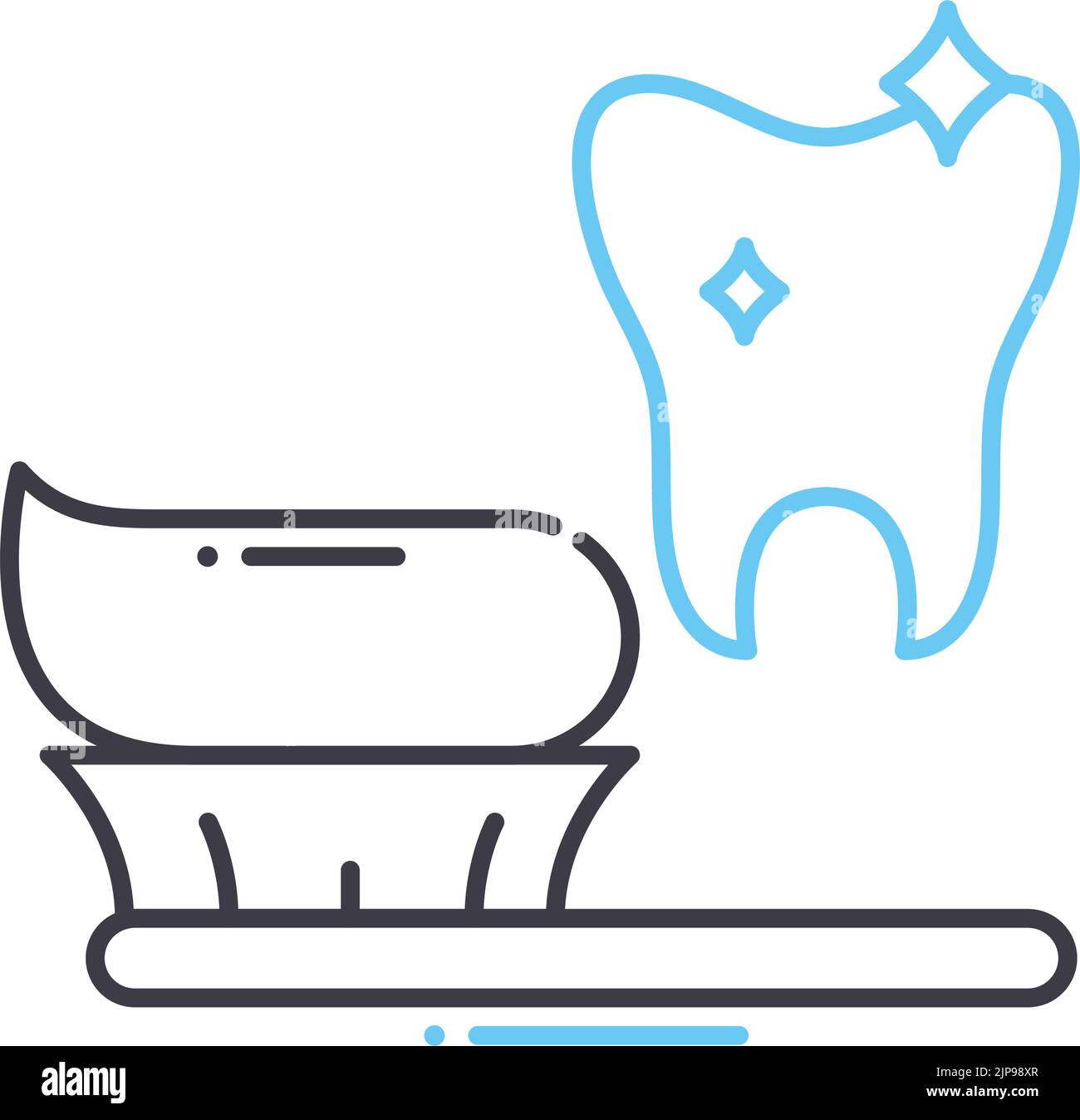 icône de la ligne de brossage des dents, symbole de contour, illustration vectorielle, signe de concept Illustration de Vecteur
