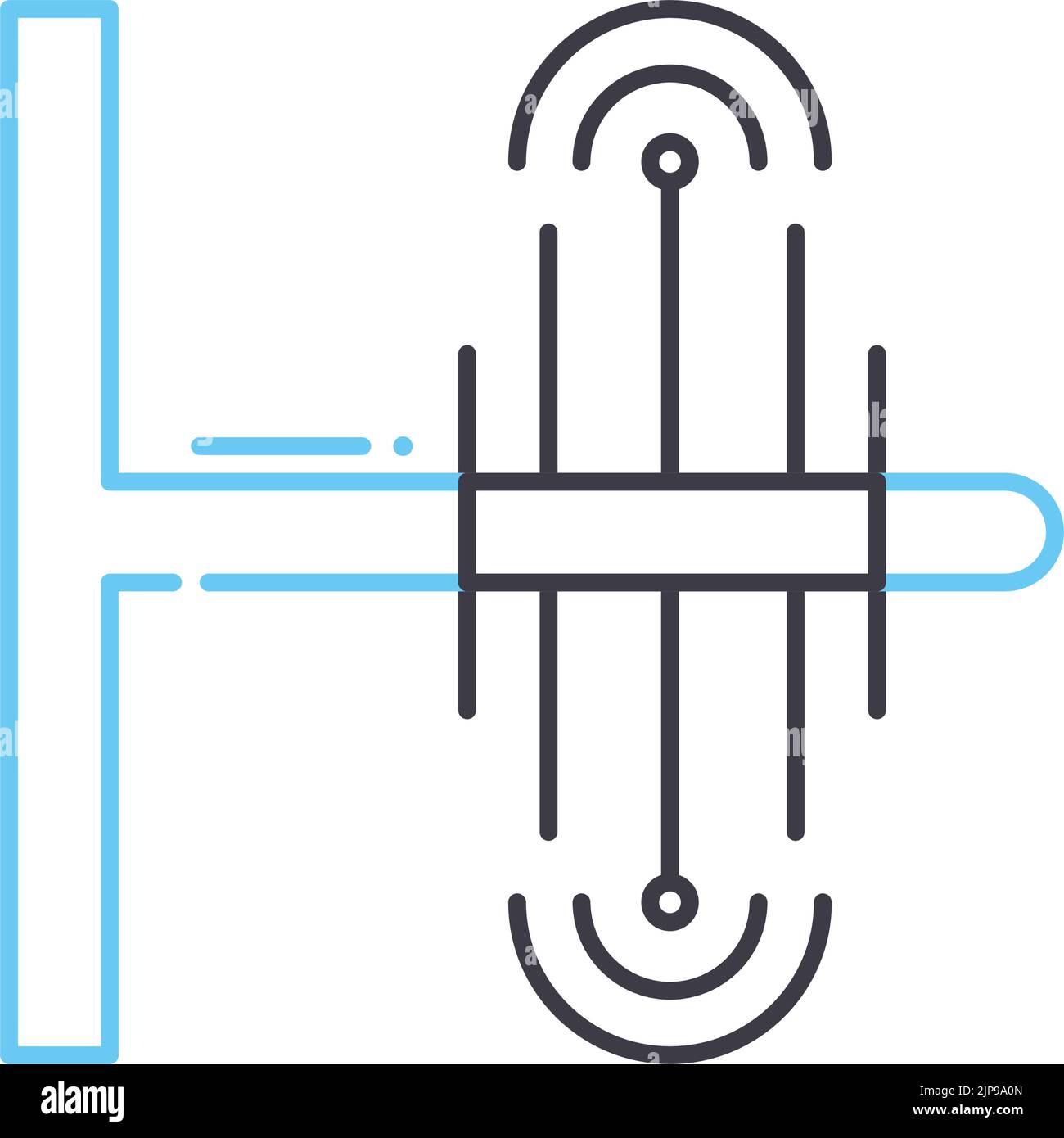 icône de ligne d'antenne radio, symbole de contour, illustration vectorielle, signe de concept Illustration de Vecteur