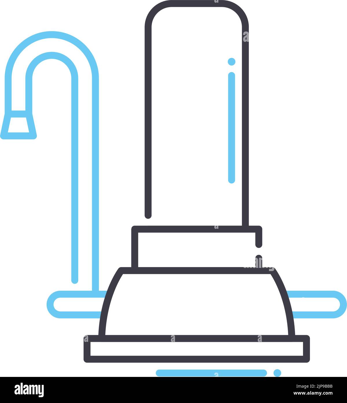 icône de ligne de filtre à eau, symbole de contour, illustration vectorielle, signe de concept Illustration de Vecteur