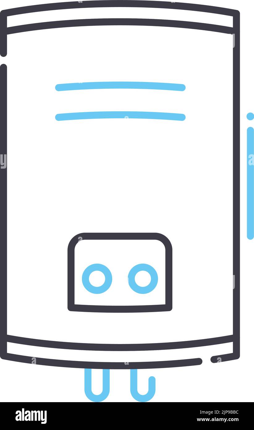 icône de ligne de chauffe-eau, symbole de contour, illustration vectorielle, signe de concept Illustration de Vecteur