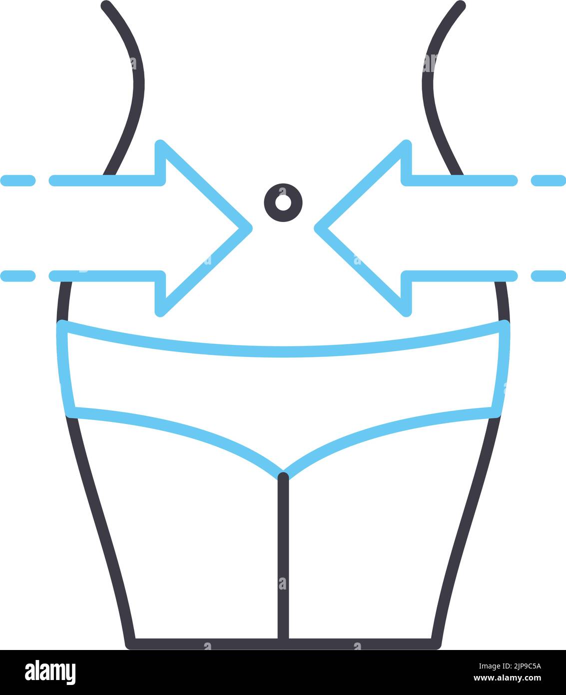 icône de ligne de perte de poids, symbole de contour, illustration vectorielle, signe de concept Illustration de Vecteur