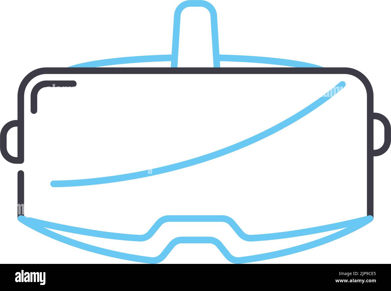 icône de ligne de lunettes de réalité virtuelle, symbole de contour, illustration vectorielle, signe de concept Illustration de Vecteur