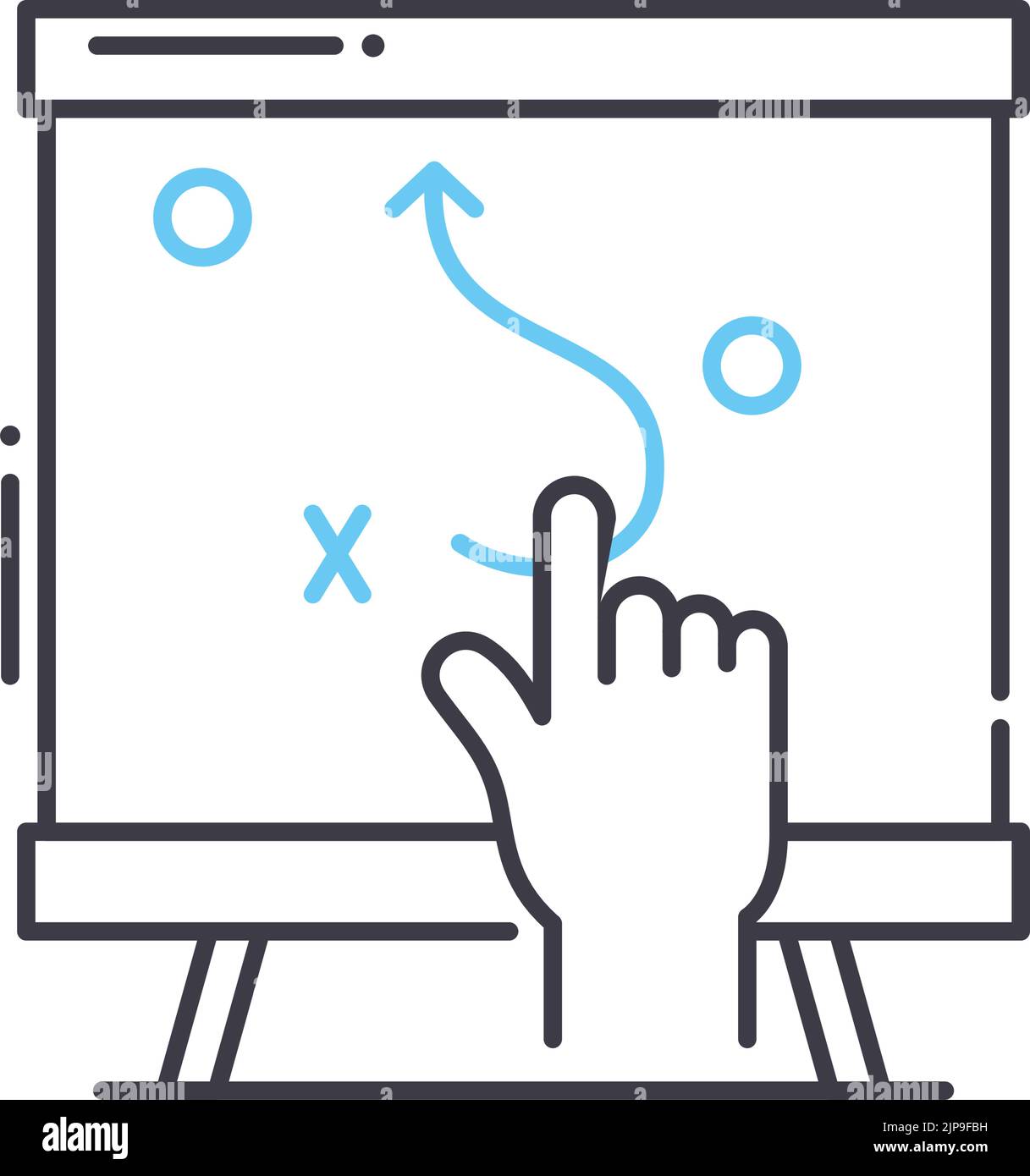 icône de ligne de tactique, symbole de contour, illustration vectorielle, signe de concept Illustration de Vecteur