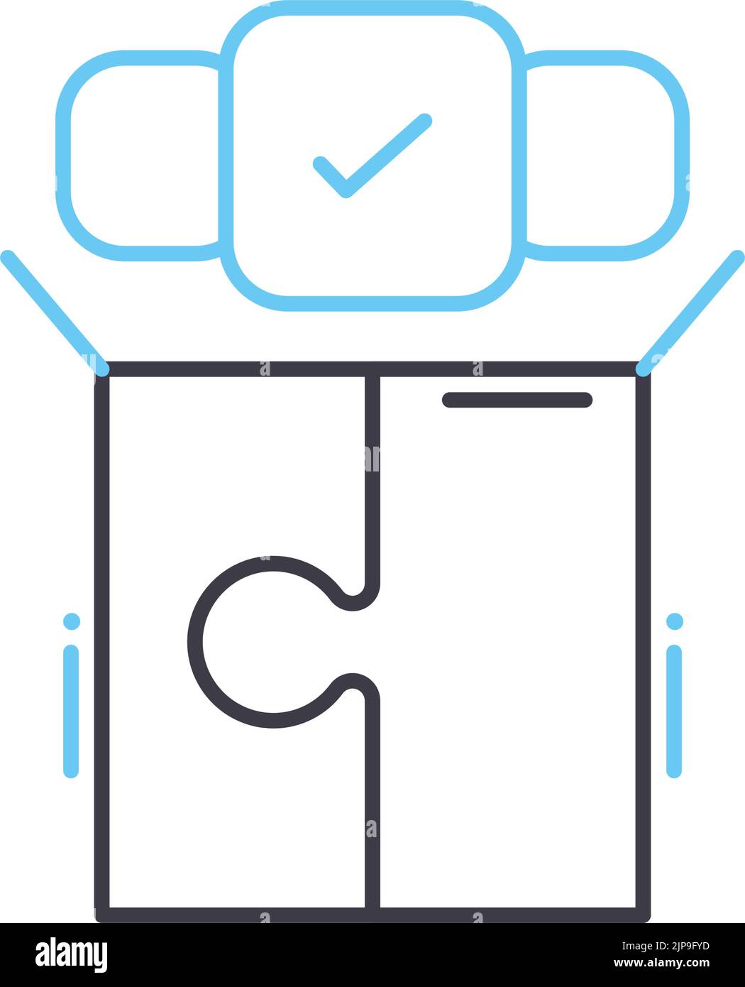 icône de ligne de solution, symbole de contour, illustration vectorielle, signe de concept Illustration de Vecteur