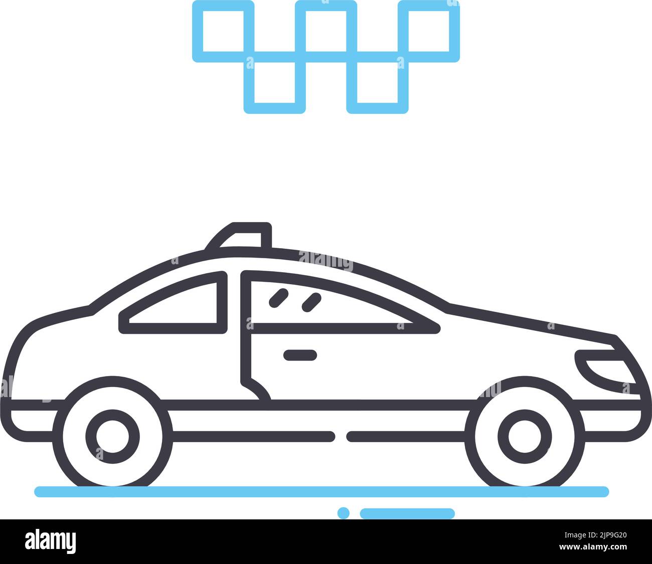 icône de ligne de taxi, symbole de contour, illustration vectorielle, signe de concept Illustration de Vecteur