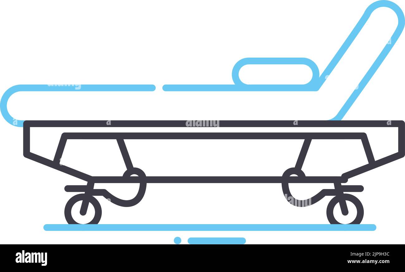icône de ligne de lit d'hôpital, symbole de contour, illustration vectorielle, signe de concept Illustration de Vecteur