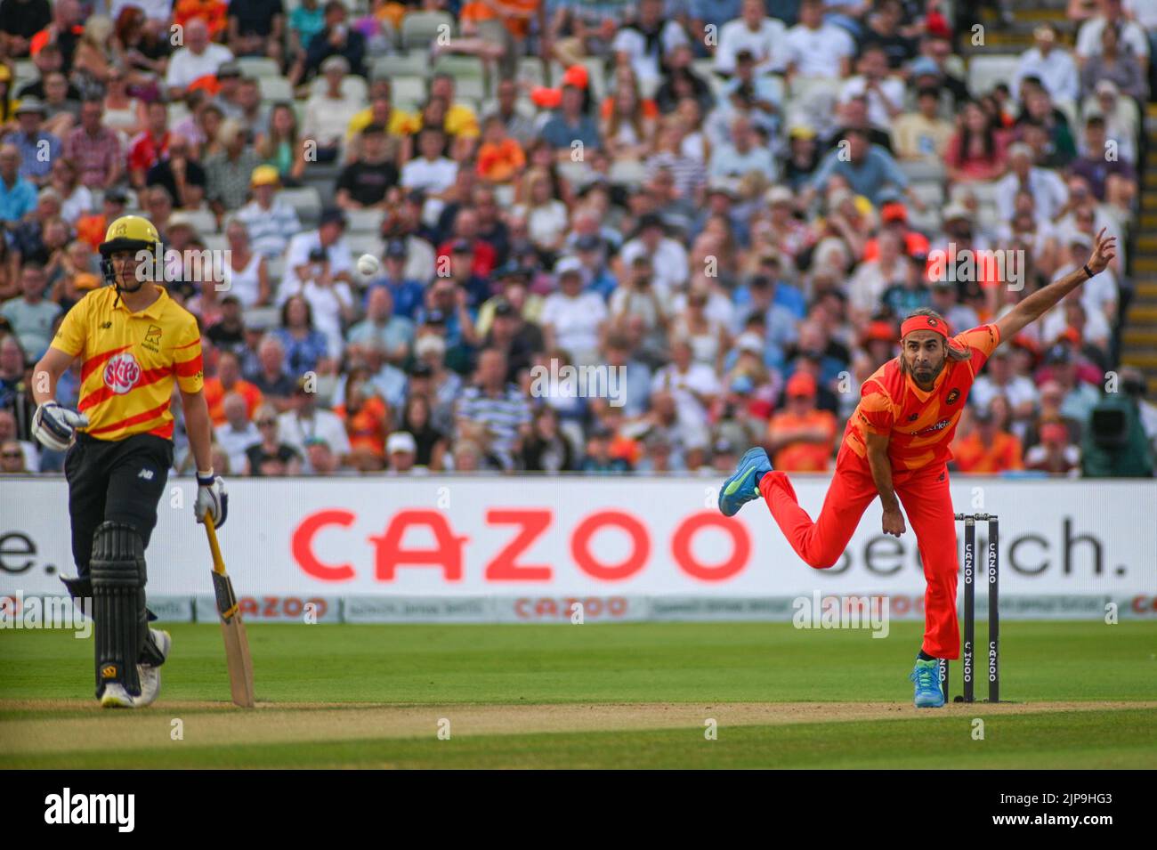 Birmingham, Royaume-Uni. 15th août 2022. Birmingham, 15 août 2022 imran Tahir bols pendant la centaine Birmingham Phoenix vs Trent Rockets - Double Bill femmes & hommes Jeux (Karl W Newton/SPP) crédit: SPP Sport presse photo. /Alamy Live News Banque D'Images