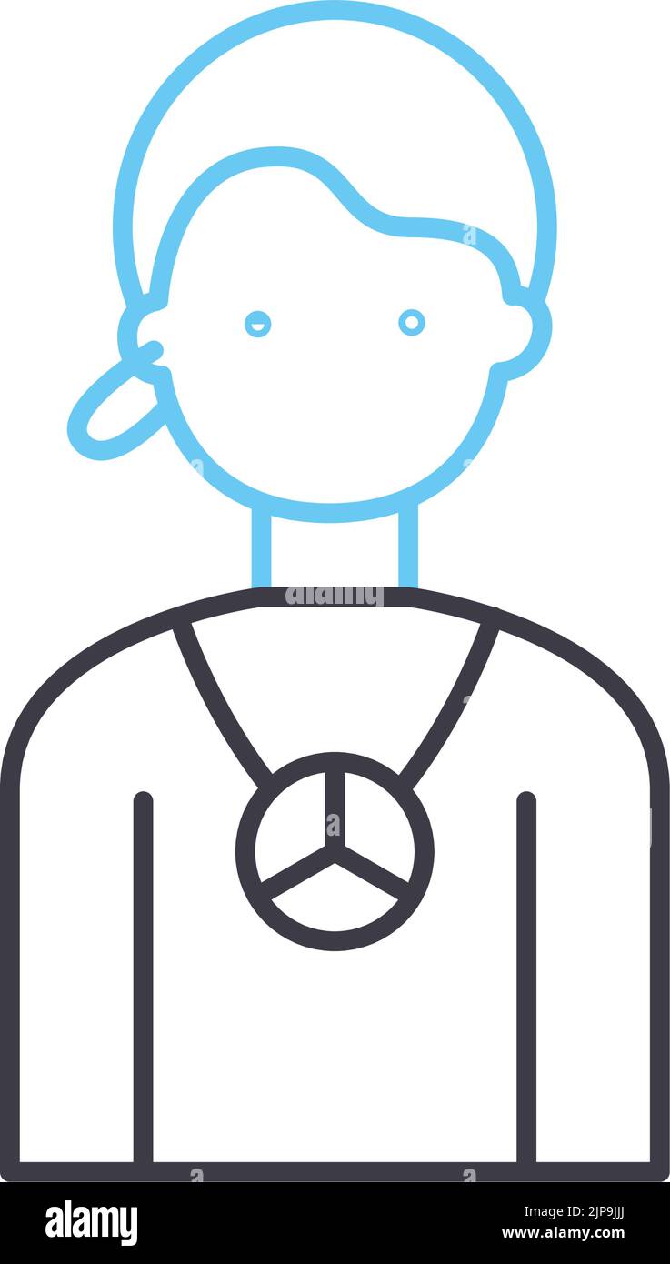 icône de ligne d'avatar pour jeune enfant, symbole de contour, illustration vectorielle, signe de concept Illustration de Vecteur