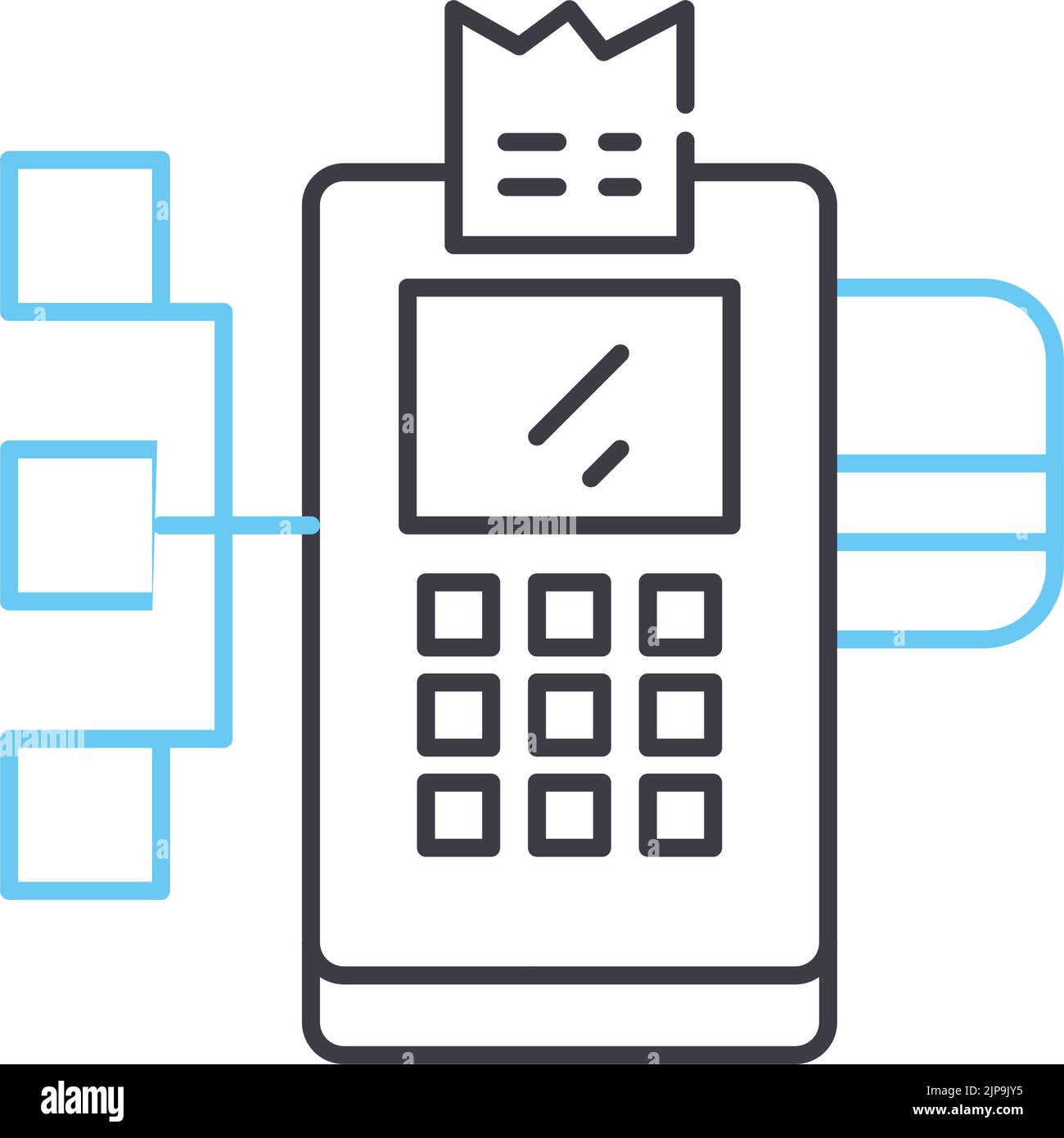 icône de ligne de passerelle de paiement, symbole de contour, illustration de vecteur, signe de concept Illustration de Vecteur