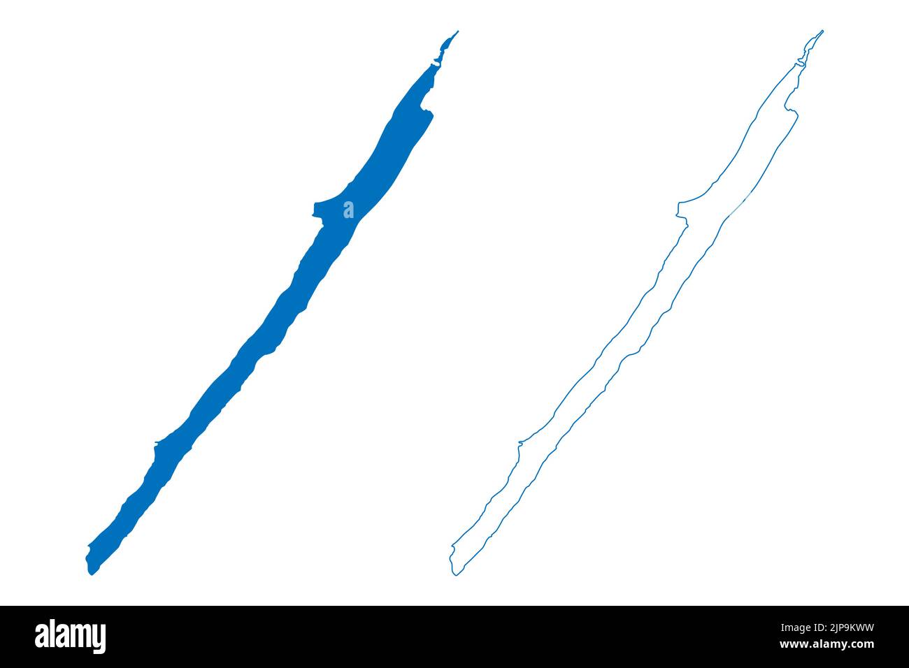 Lake Loch Ness (Royaume-Uni de Grande-Bretagne et d'Irlande du Nord, Écosse) illustration vectorielle, croquis à gribouillage carte Loch NIS Illustration de Vecteur