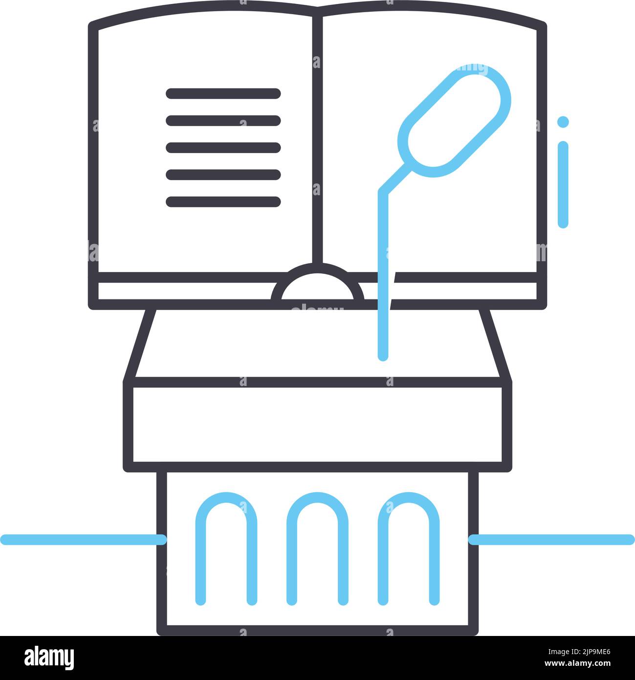 icône de la ligne de podium, symbole de contour, illustration vectorielle, signe de concept Illustration de Vecteur