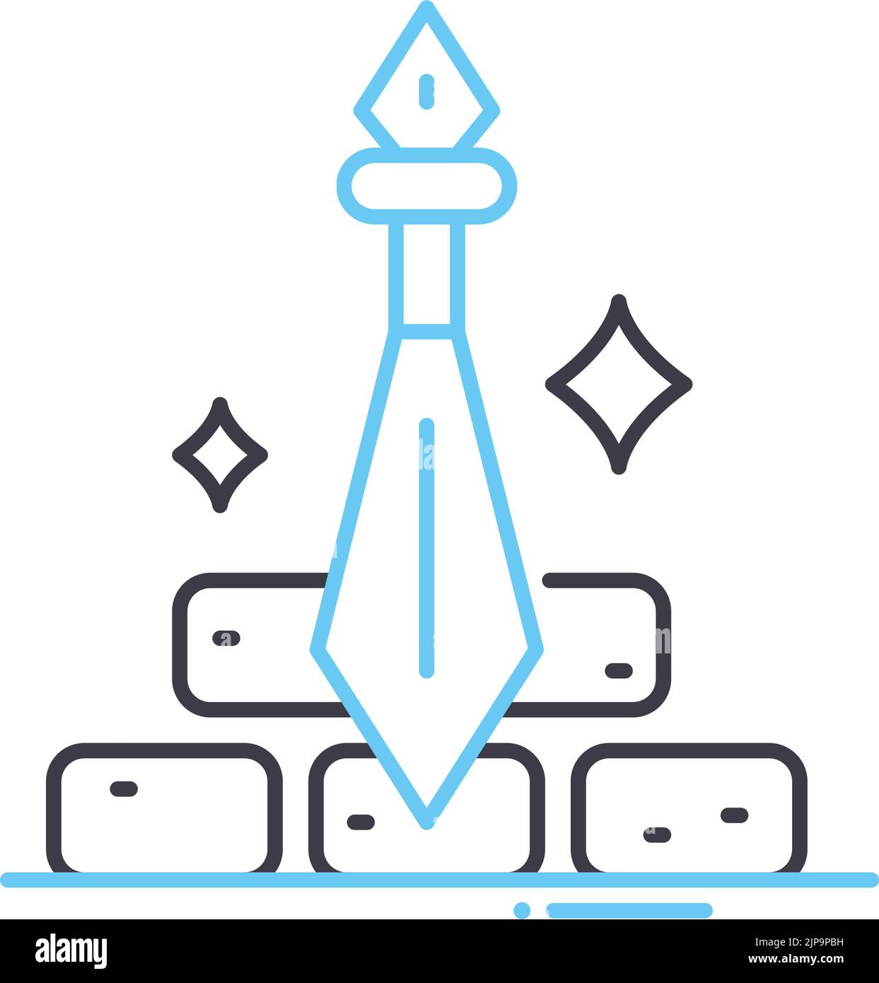 icône de ligne de quête vintage, symbole de contour, illustration de vecteur, signe de concept Illustration de Vecteur