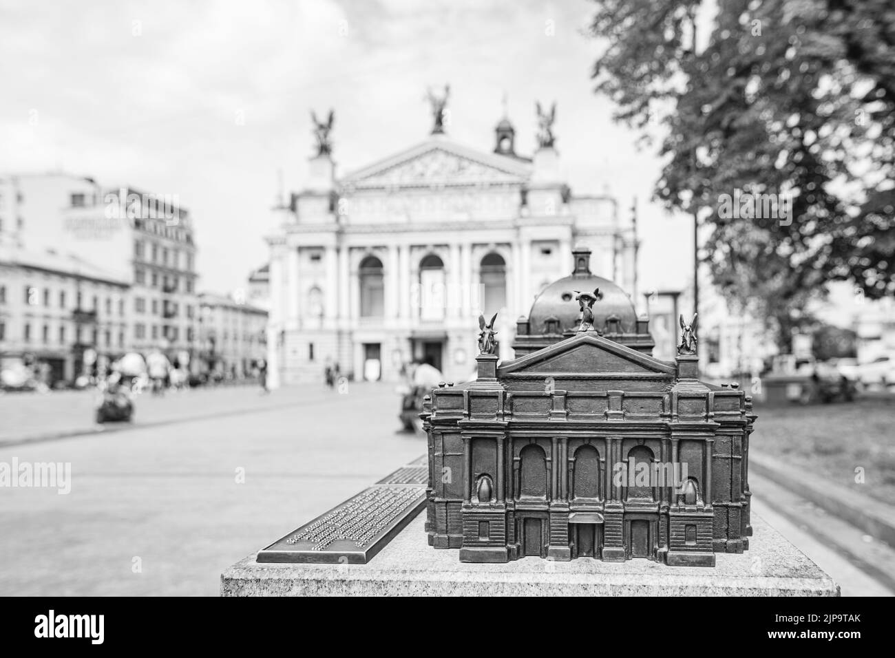 Lviv, Ukraine - 16 août 2022: Modèle de l'Opéra national de Lviv? Uktraine pour les aveugles à voir l'objet architectural Banque D'Images