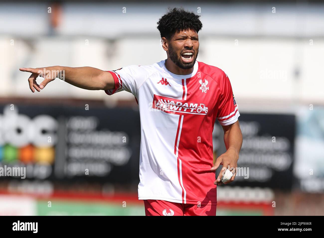 Nathaniel Knight-Percival de Kidderminster Harriers lors du match de la Vanarama National League au stade Aggborough, Kidderminster. Date de la photo: Samedi 13 août 2022. Banque D'Images