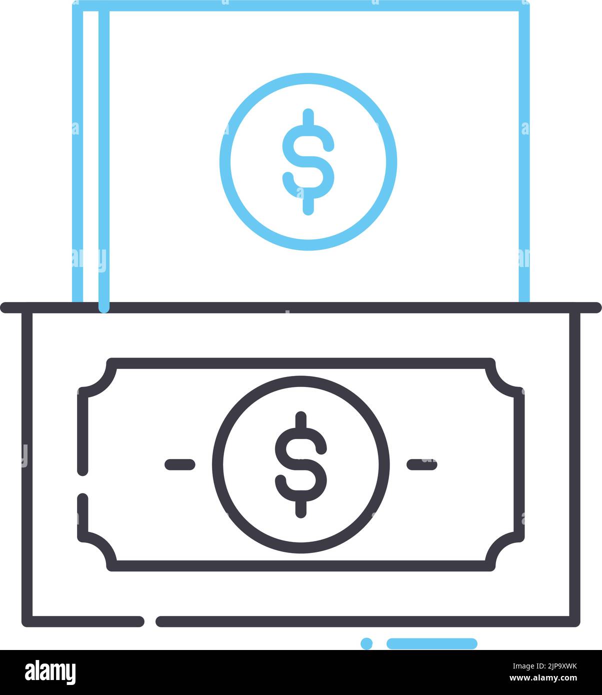 icône de ligne de rapports d'argent, symbole de contour, illustration de vecteur, signe de concept Illustration de Vecteur