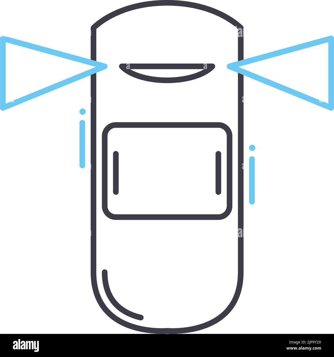 icône de ligne d'alarme d'intrus, symbole de contour, illustration vectorielle, signe de concept Illustration de Vecteur