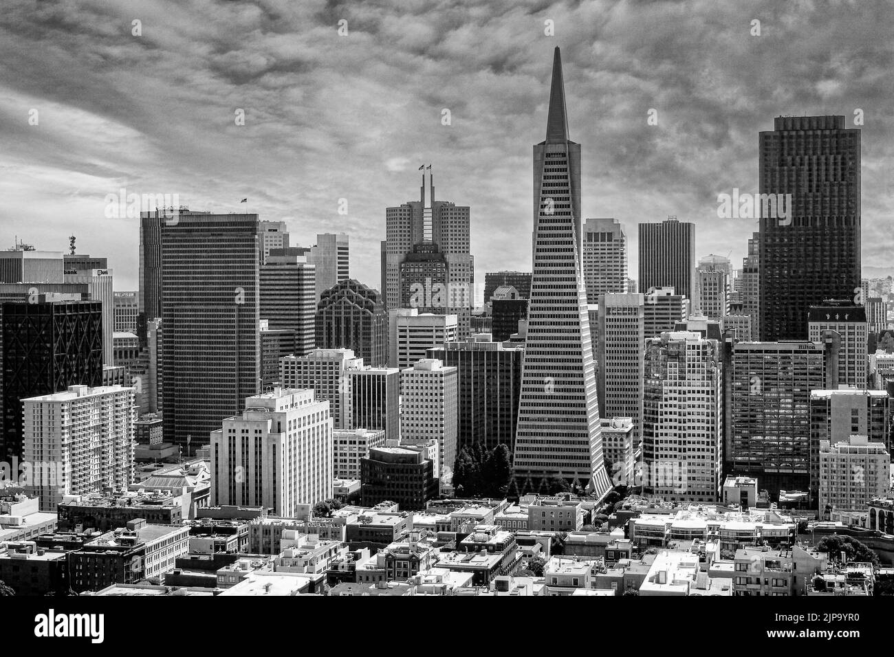 San Francisco - Bâtiment Transamerica - Circa 2013. La Transamerica Pyramid est un gratte-ciel futuriste de 48 étages. Banque D'Images
