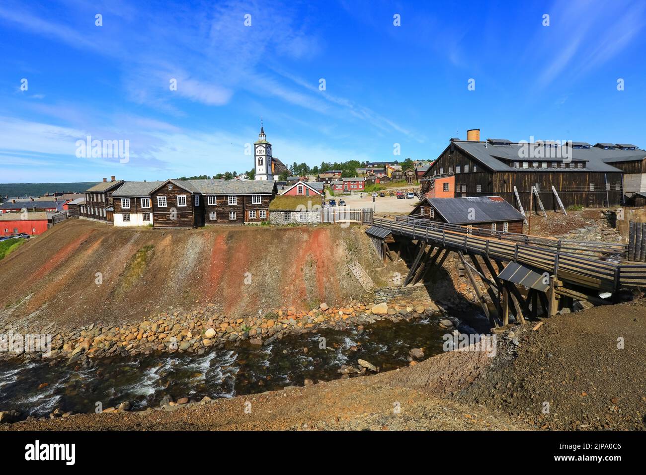 Roeros est une municipalité du comté de Trøndelag, en Norvège et également dans la ville minière . Les habitants modernes de Røros travaillent encore et vivent dans les caractéristiques Banque D'Images