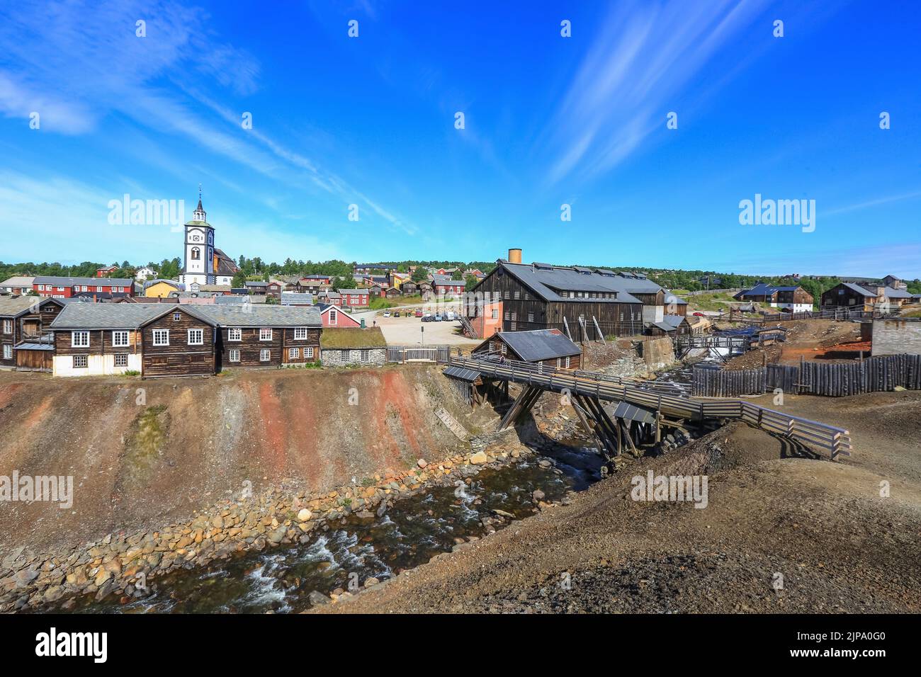 Roeros est une municipalité du comté de Trøndelag, en Norvège et également dans la ville minière . Les habitants modernes de Røros travaillent encore et vivent dans les caractéristiques Banque D'Images
