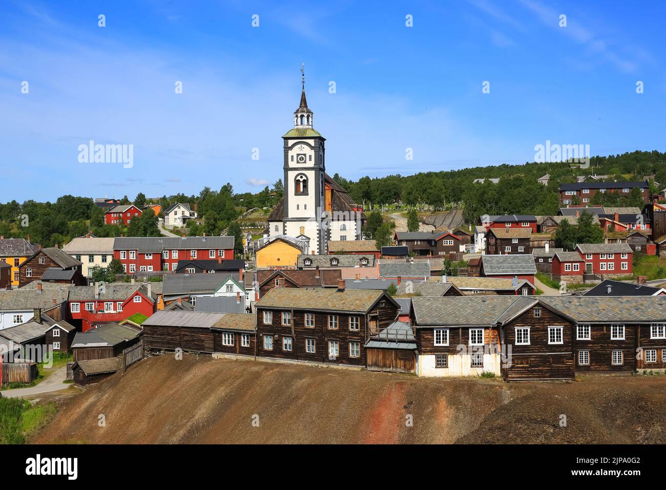 Roeros est une municipalité du comté de Trøndelag, en Norvège et également dans la ville minière . Les habitants modernes de Røros travaillent encore et vivent dans les caractéristiques Banque D'Images