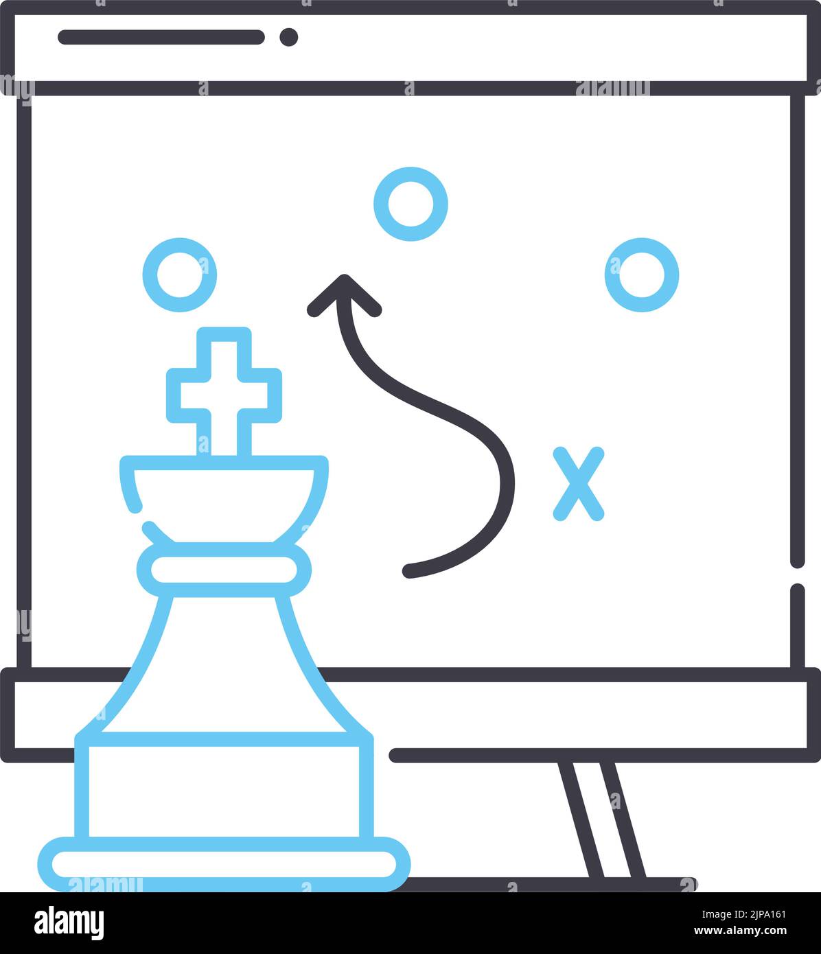 icône de ligne de stratégie, symbole de contour, illustration de vecteur, signe de concept Illustration de Vecteur