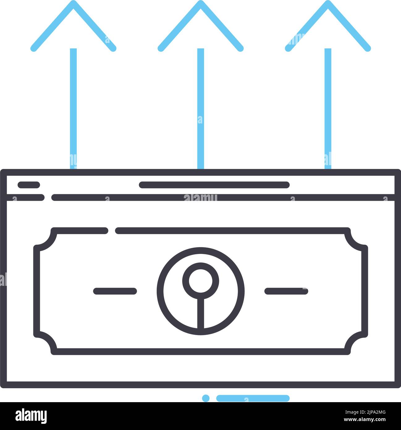 icône de ligne de motivation d'argent, symbole de contour, illustration de vecteur, signe de concept Illustration de Vecteur