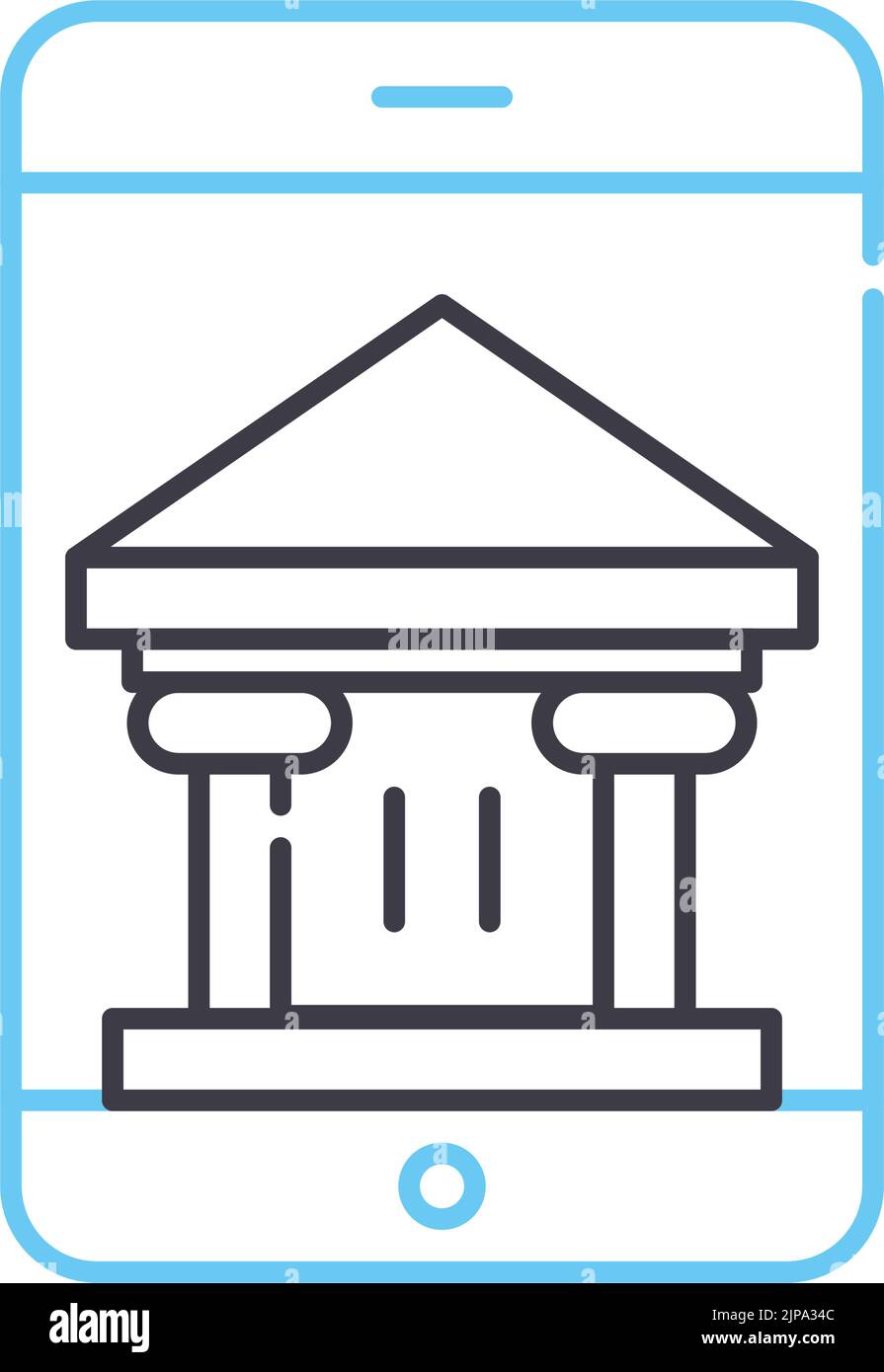 icône de ligne bancaire téléphonique, symbole de contour, illustration vectorielle, signe de concept Illustration de Vecteur