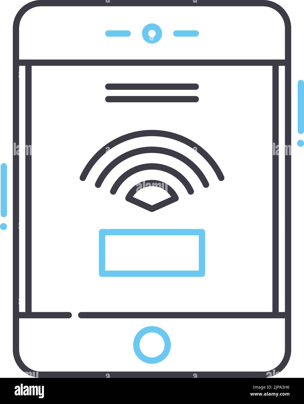 icône de ligne wi-fi gratuite, symbole de contour, illustration vectorielle, signe de concept Illustration de Vecteur