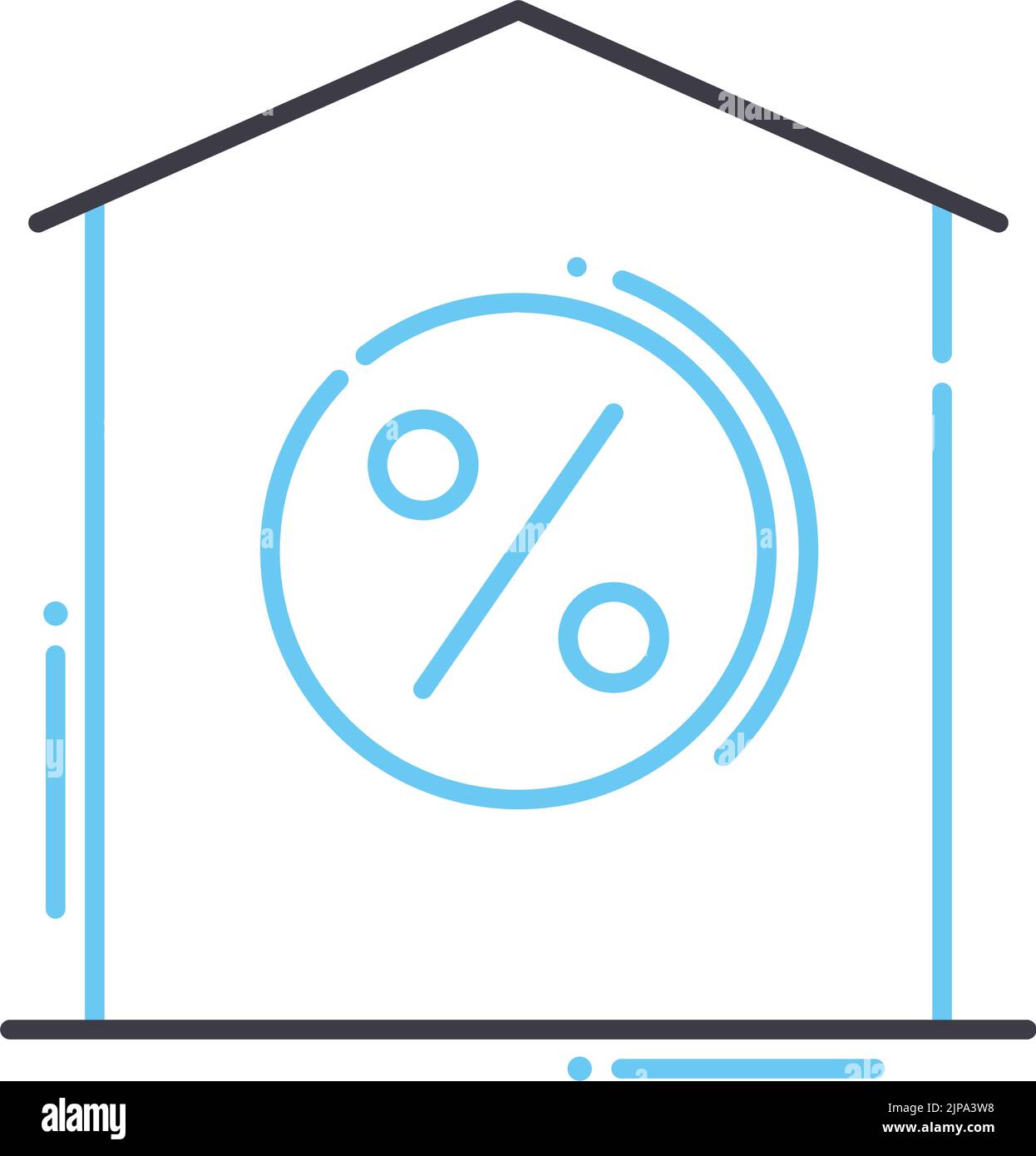 icône de ligne hypothécaire, symbole de contour, illustration vectorielle, signe de concept Illustration de Vecteur