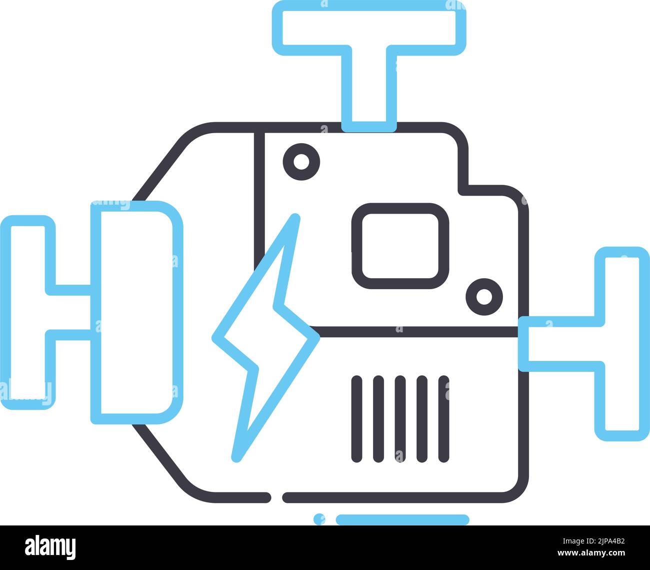 icône de la ligne de virage du moteur, symbole de contour, illustration vectorielle, signe de concept Illustration de Vecteur