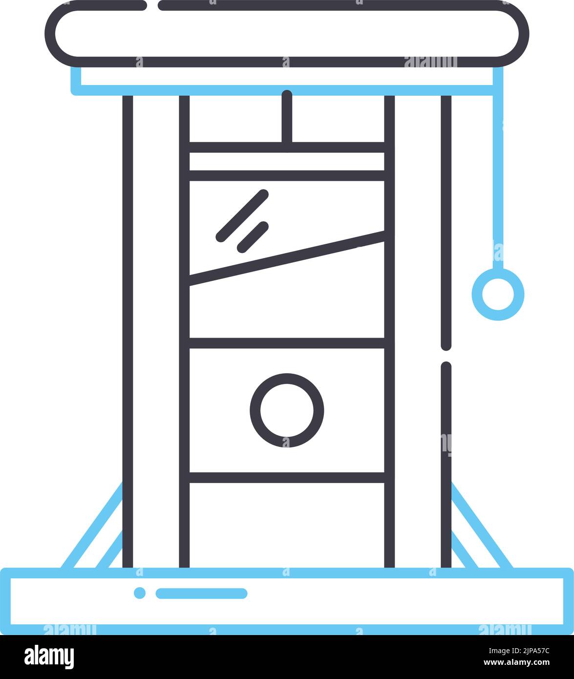 icône de ligne de guillotine, symbole de contour, illustration vectorielle, signe de concept Illustration de Vecteur