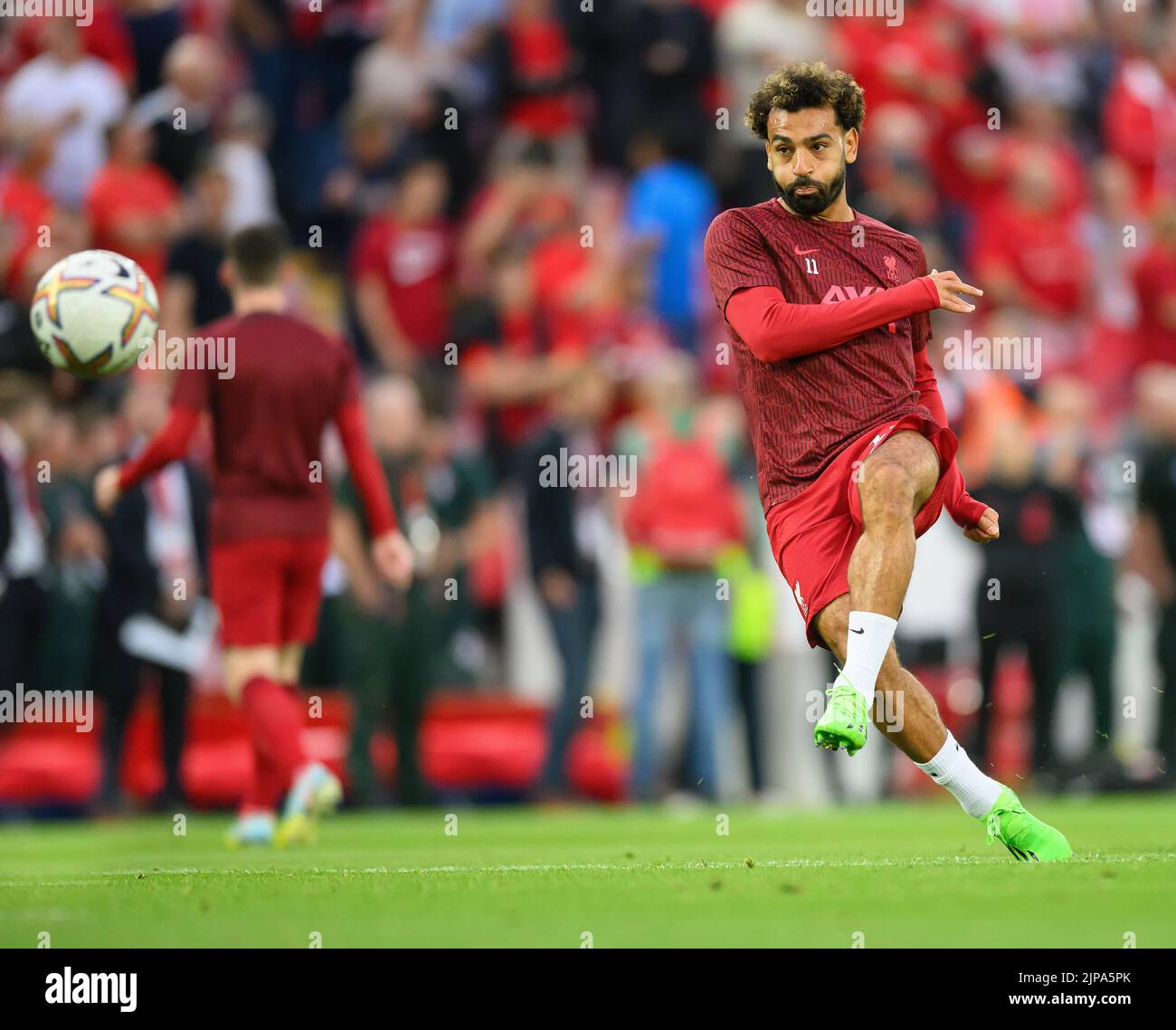 15 août 2022 - Liverpool v Crystal Palace - Premier League - Mohamed Salah d'Anfield Liverpool pendant le match de Premier League à Anfield. Image : Mark pain / Alamy Live News Banque D'Images