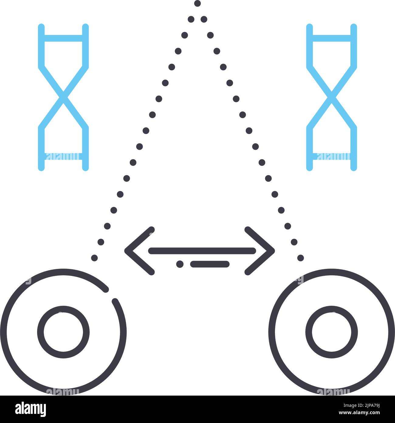 icône de ligne physiologique, symbole de contour, illustration vectorielle, signe de concept Illustration de Vecteur