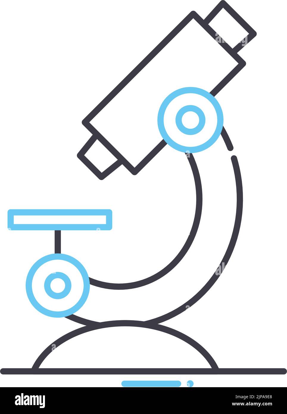 icône de ligne d'objet du microscope, symbole de contour, illustration vectorielle, signe de concept Illustration de Vecteur