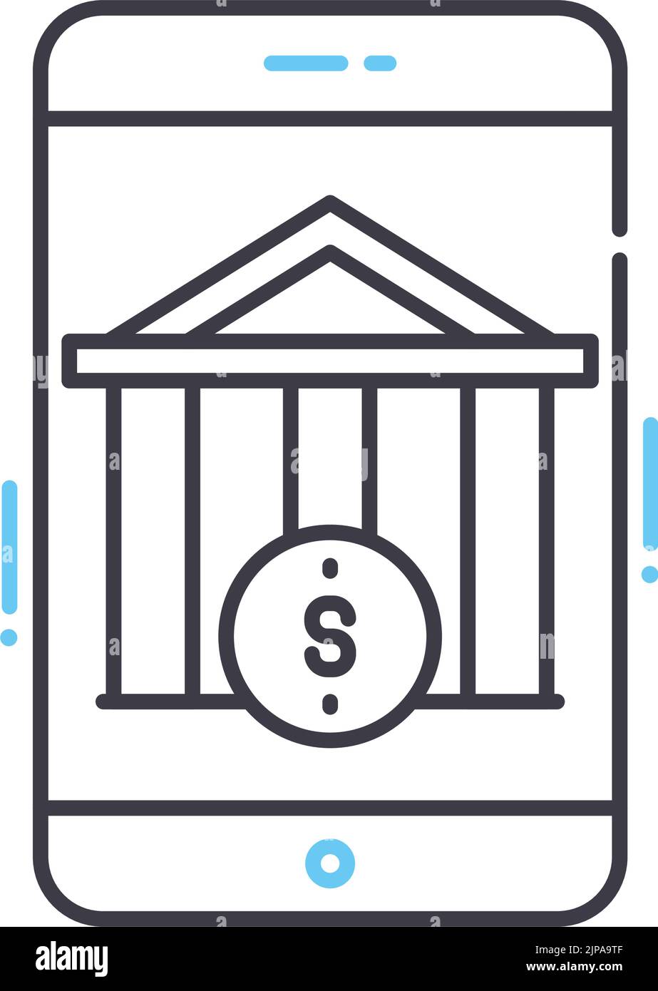 icône de ligne bancaire en ligne, symbole de contour, illustration vectorielle, signe de concept Illustration de Vecteur