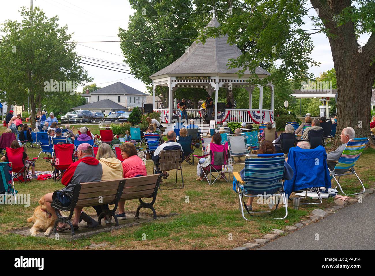 Concert d'été à Dennis Village, Dennis, Massachusetts, sur Cape Cod, États-Unis Banque D'Images