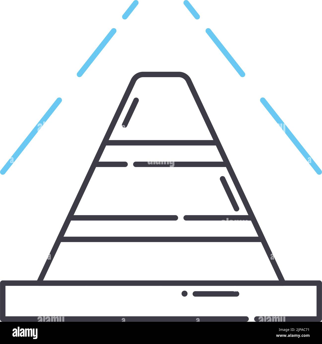 icône de route de la ligne conique, symbole de contour, illustration vectorielle, signe de concept Illustration de Vecteur
