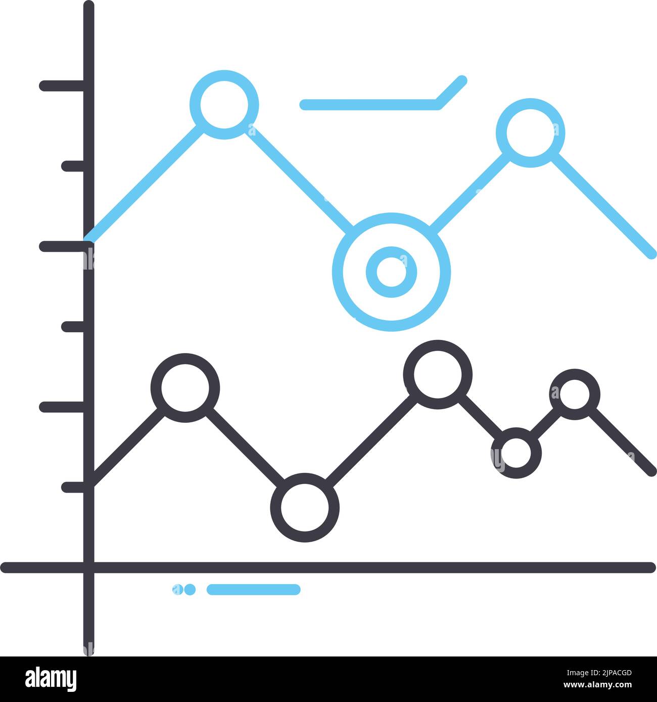 icône de ligne de graphique, symbole de contour, illustration vectorielle, signe de concept Illustration de Vecteur