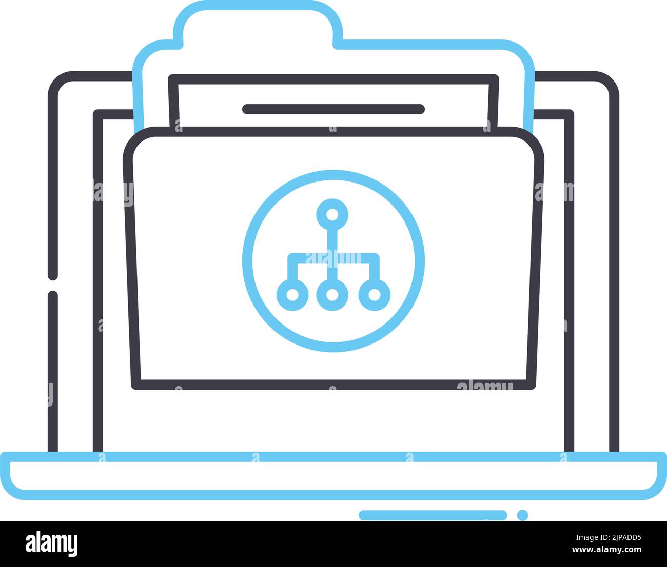 icône de ligne de processus de planification, symbole de contour, illustration vectorielle, signe de concept Illustration de Vecteur