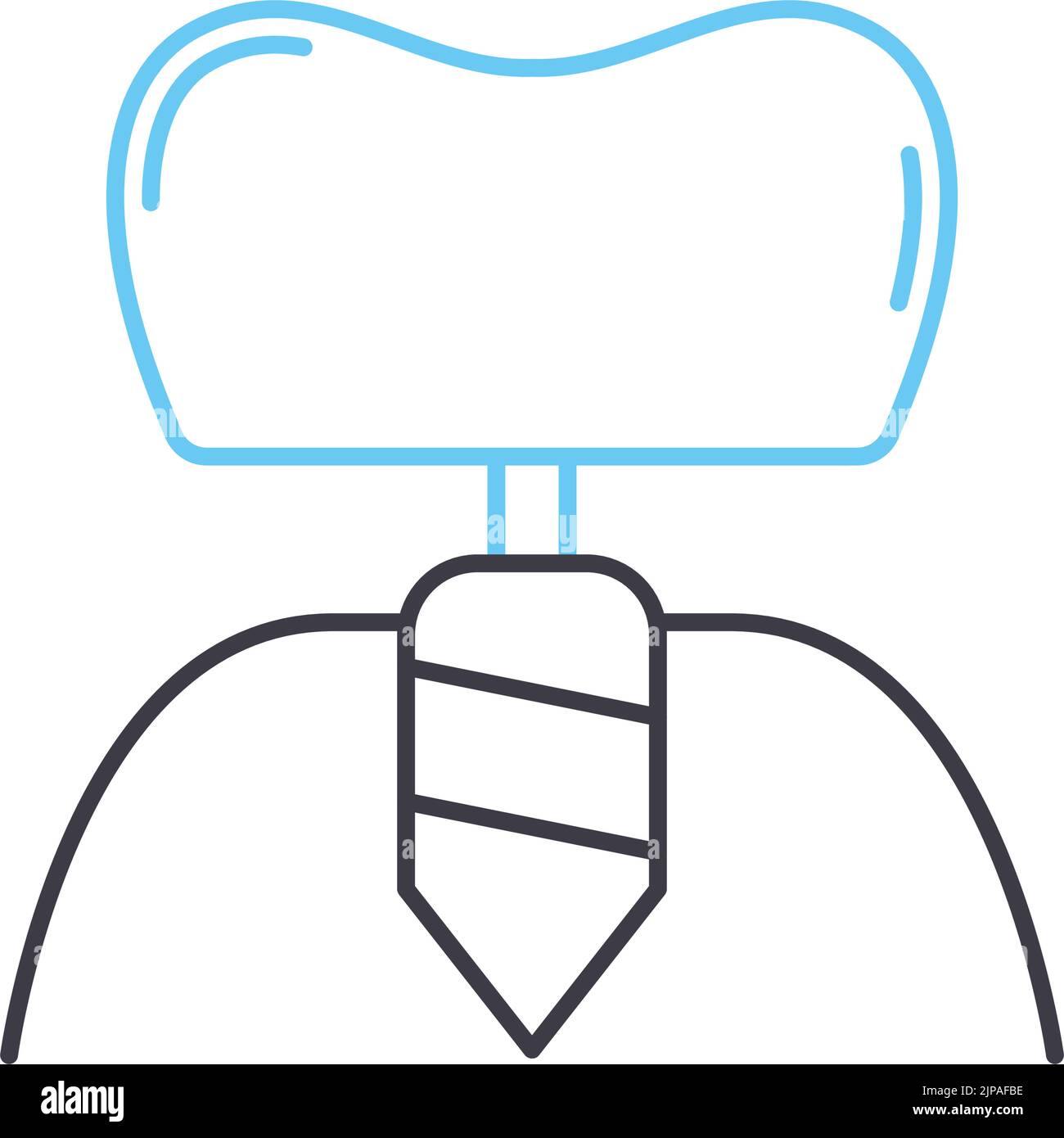 icône de ligne d'implant, symbole de contour, illustration vectorielle, signe de concept Illustration de Vecteur