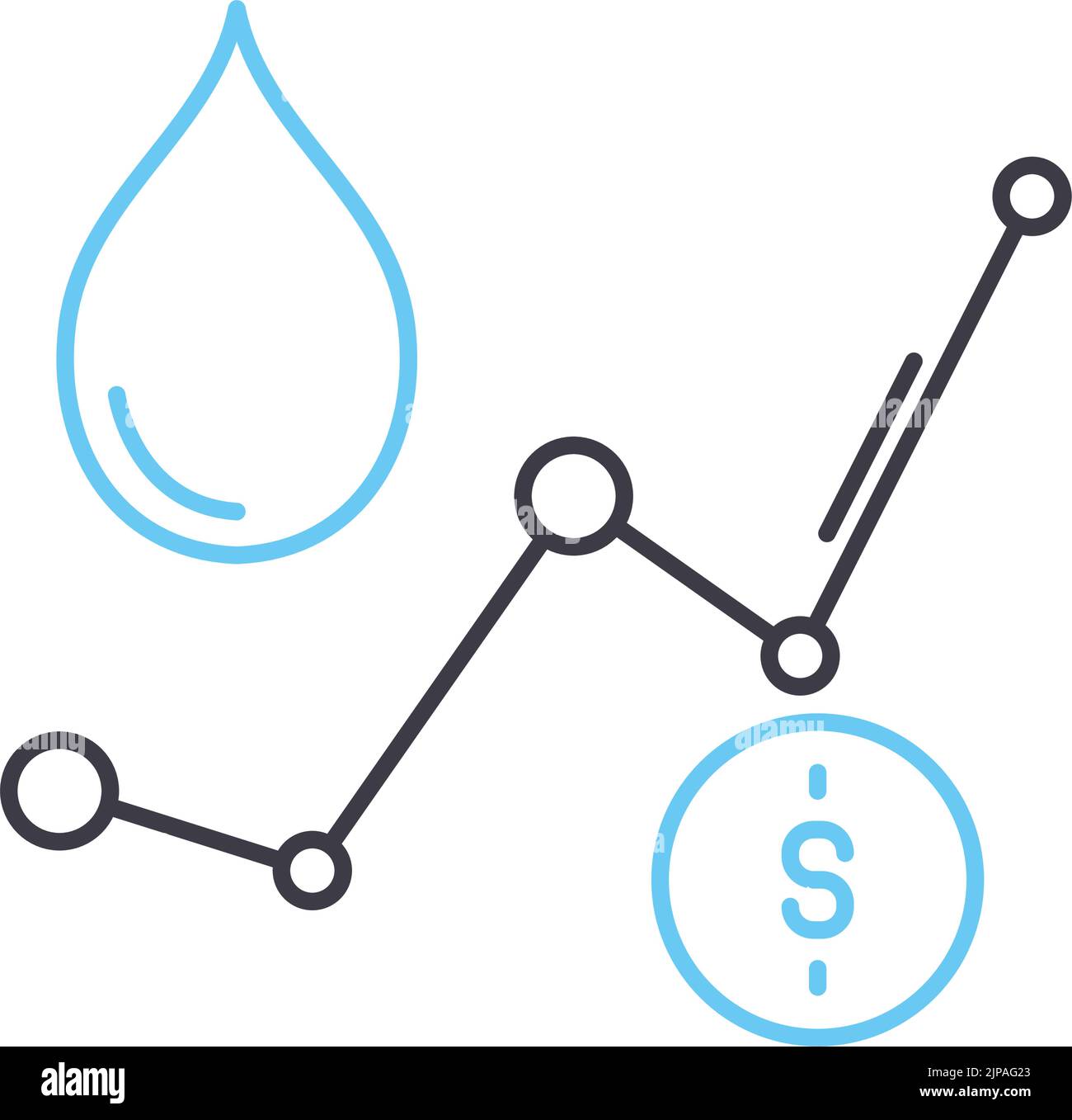 icône de la ligne d'indice du prix de l'huile, symbole de contour, illustration vectorielle, signe de concept Illustration de Vecteur