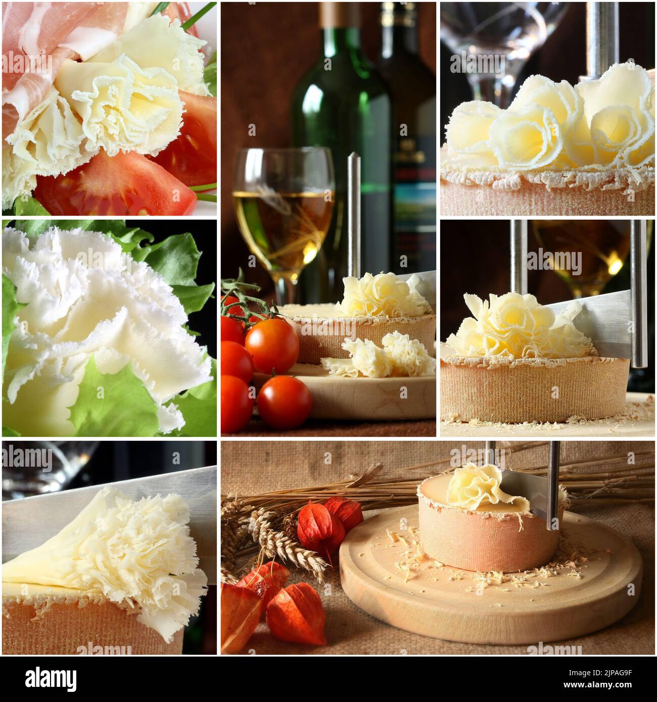 Collage au fromage suisse - Tete de Moine Banque D'Images